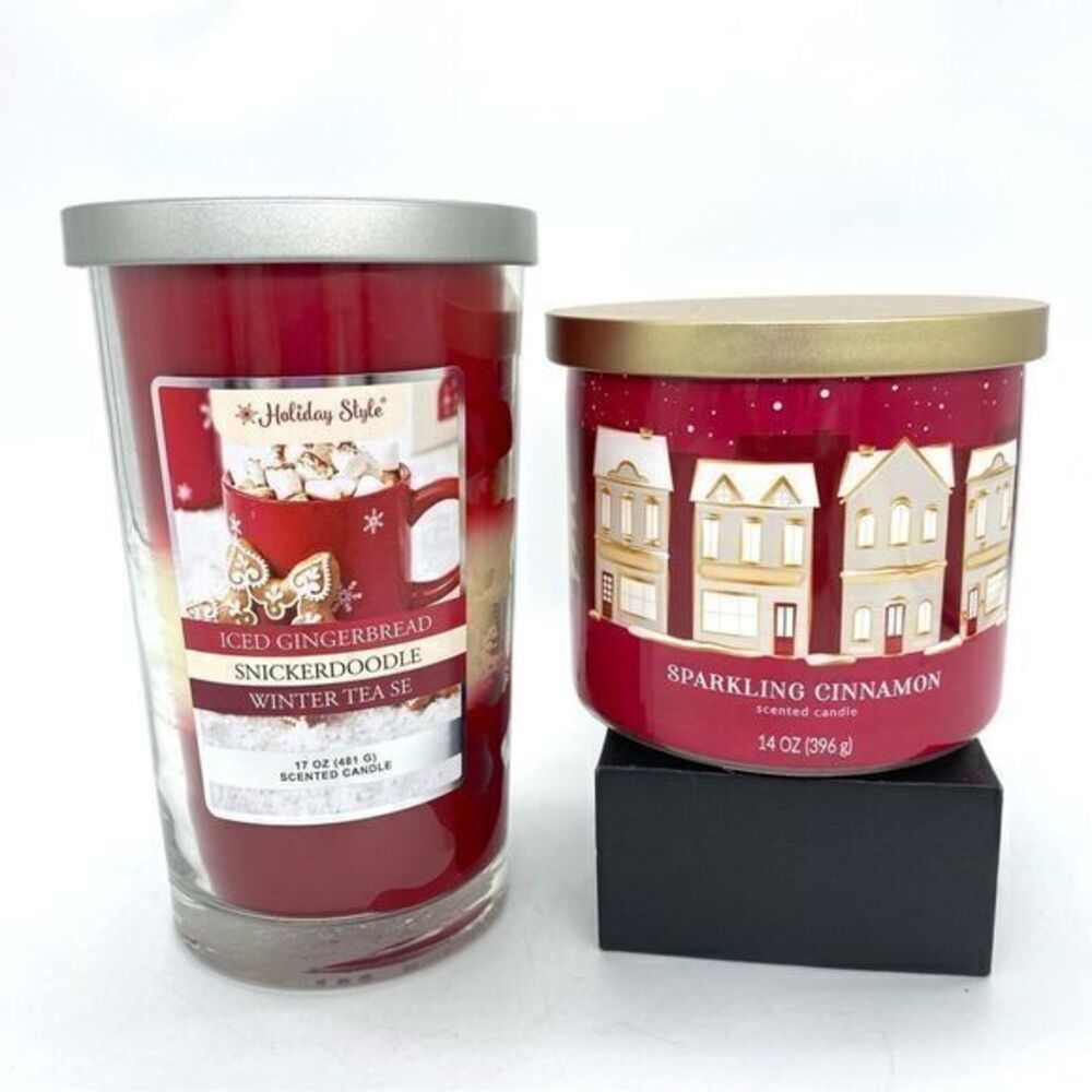 Iced Gingerbread, Snickerdoodle & Winter Tease, and Sparkling Cinnamon Candles